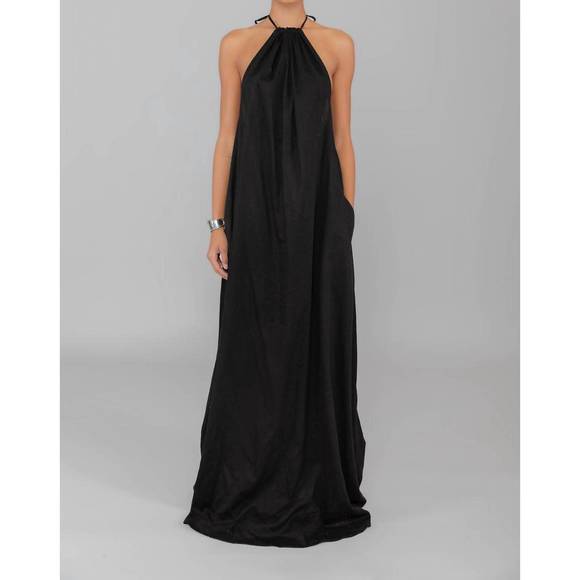 LESET | Dresses | New Leset Yoko Halter Maxi Dress In Black | Poshmark